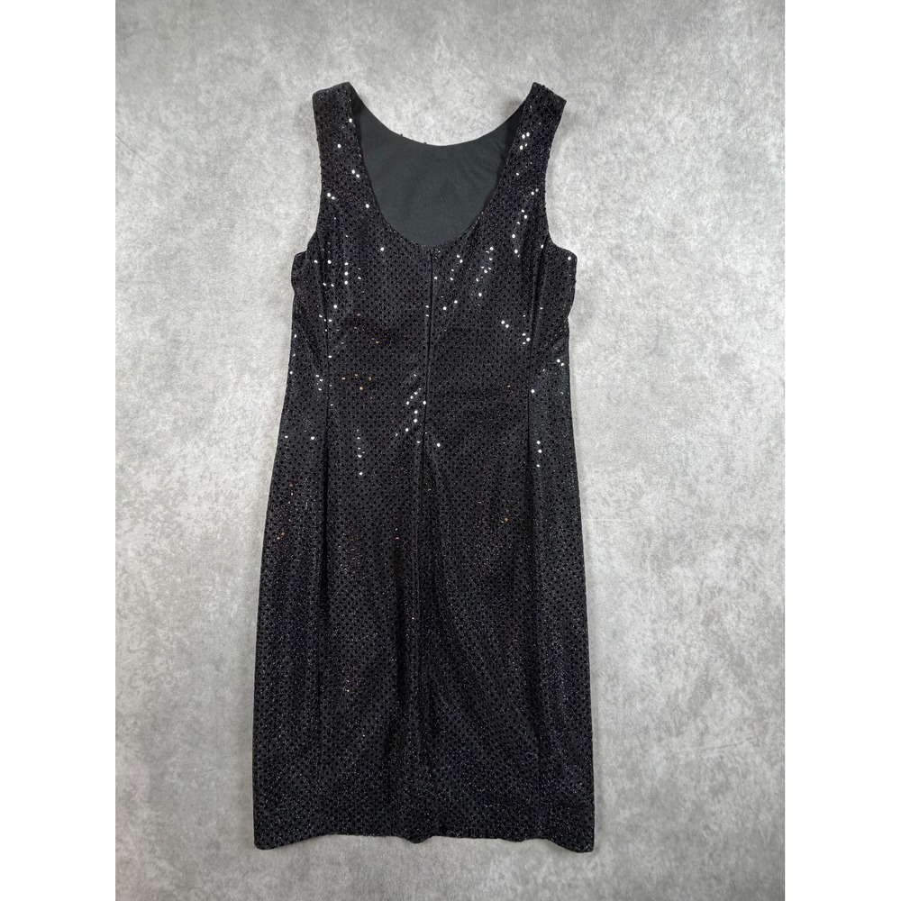 Rhapsody Vintage 90s Womens Size 4 Mini Dress Black Sequin Cocktail Bodycon USA
